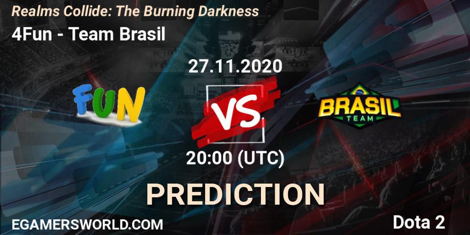 Pronósticos 4Fun - Team Brasil. 27.11.2020 at 22:02. Realms Collide: The Burning Darkness - Dota 2