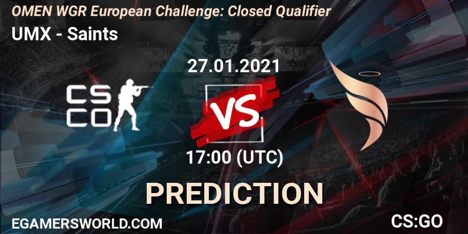 Pronósticos UMX - Saints. 27.01.21. OMEN WGR European Challenge: Closed Qualifier - CS2 (CS:GO)