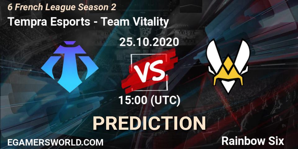 Pronósticos Tempra Esports - Team Vitality. 25.10.20. 6 French League Season 2 - Rainbow Six