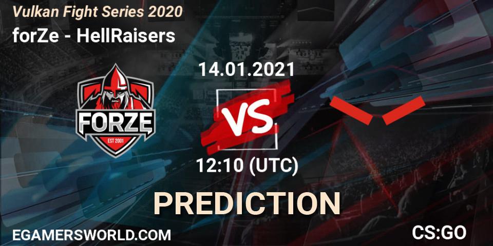 Pronósticos forZe - HellRaisers. 14.01.21. Vulkan Fight Series 2020 - CS2 (CS:GO)