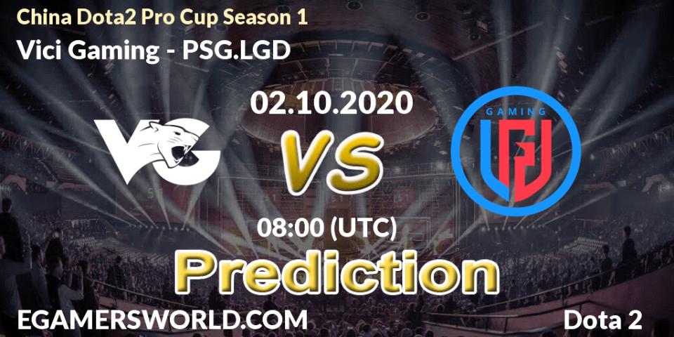 Pronósticos Vici Gaming - PSG.LGD. 02.10.2020 at 09:35. China Dota2 Pro Cup Season 1 - Dota 2