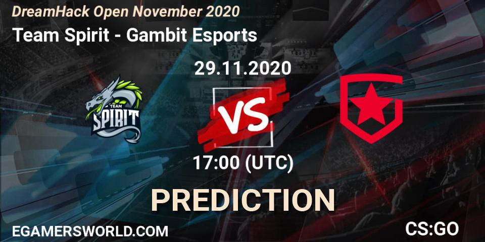 Pronósticos Team Spirit - Gambit Esports. 29.11.20. DreamHack Open November 2020 - CS2 (CS:GO)
