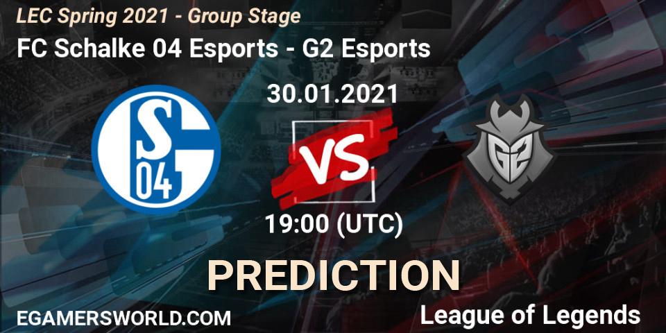 Pronósticos FC Schalke 04 Esports - G2 Esports. 30.01.21. LEC Spring 2021 - Group Stage - LoL