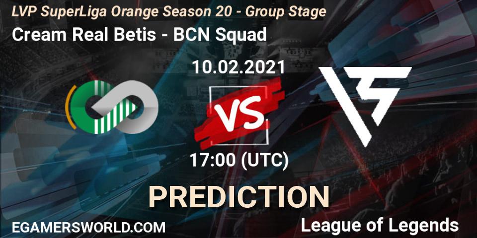 Pronósticos Cream Real Betis - BCN Squad. 10.02.2021 at 17:00. LVP SuperLiga Orange Season 20 - Group Stage - LoL