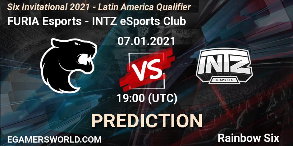 Pronósticos FURIA Esports - INTZ eSports Club. 07.01.2021 at 19:00. Six Invitational 2021 - Latin America Qualifier - Rainbow Six