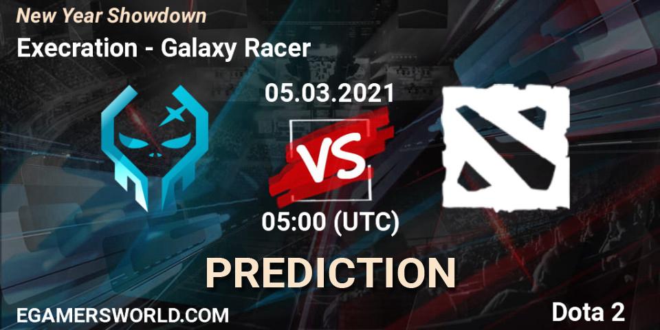 Pronósticos Execration - Galaxy Racer. 05.03.2021 at 05:10. New Year Showdown - Dota 2