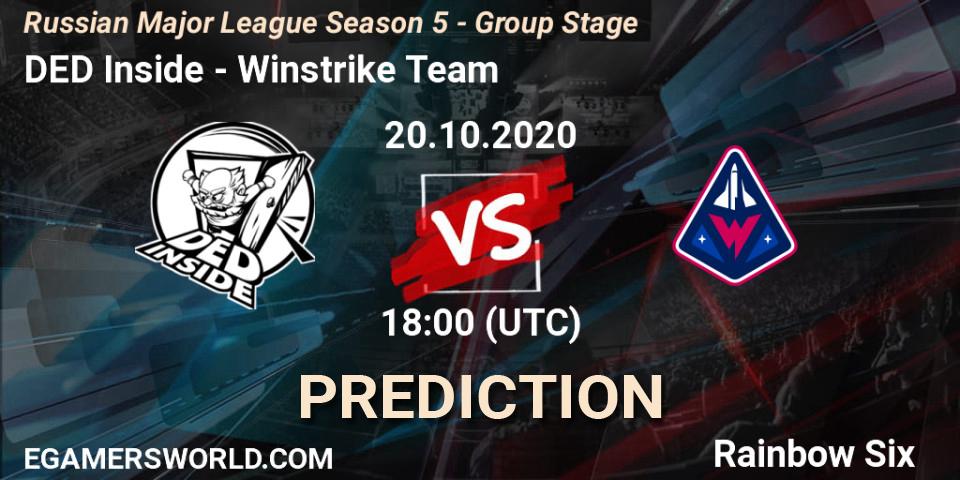 Pronósticos DED Inside - Winstrike Team. 20.10.20. Russian Major League Season 5 - Group Stage - Rainbow Six
