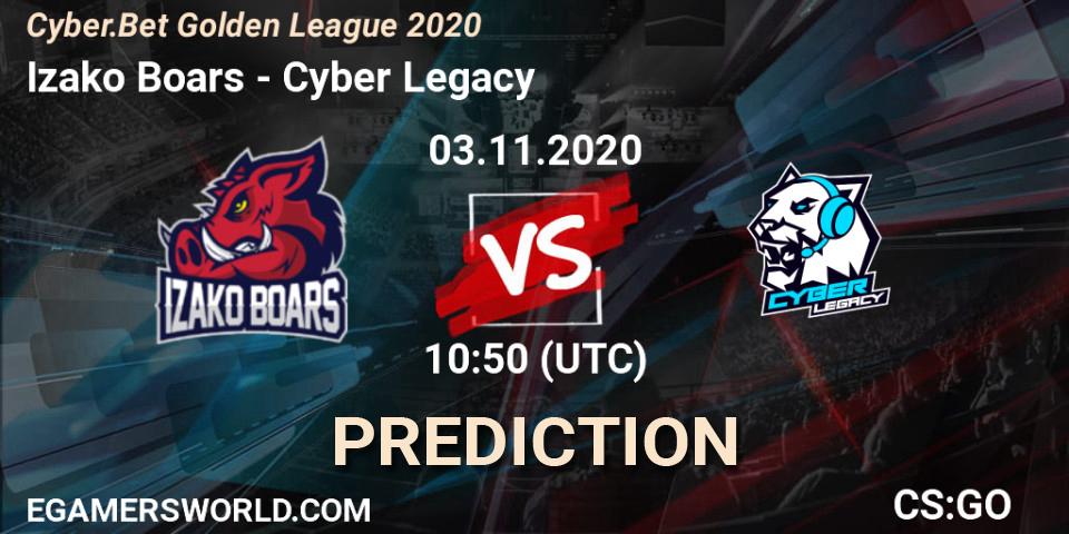 Pronósticos Izako Boars - Cyber Legacy. 03.11.2020 at 10:50. Cyber.Bet Golden League 2020 - Counter-Strike (CS2)