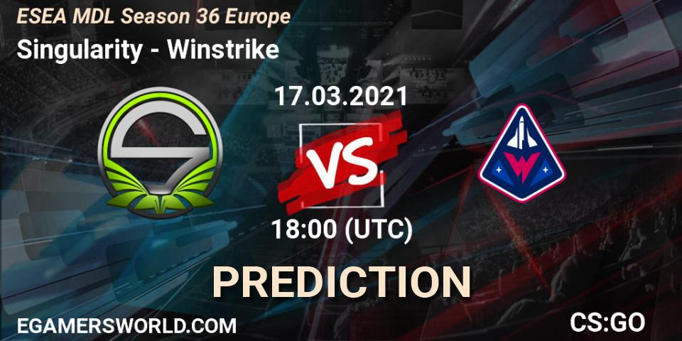 Pronósticos Singularity - Winstrike. 17.03.21. MDL ESEA Season 36: Europe - Premier division - CS2 (CS:GO)