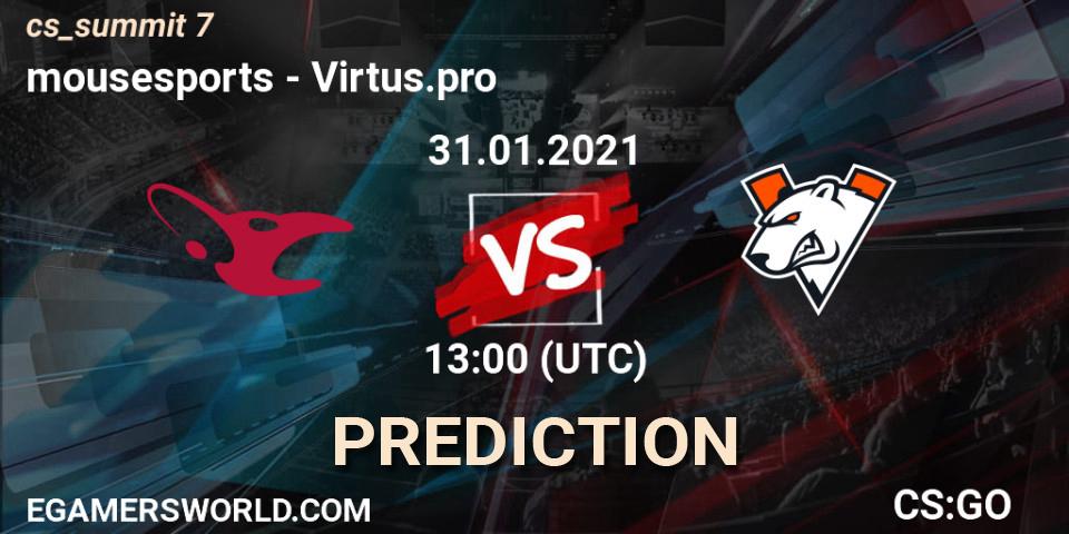 Pronósticos mousesports - Virtus.pro. 31.01.21. cs_summit 7 - CS2 (CS:GO)
