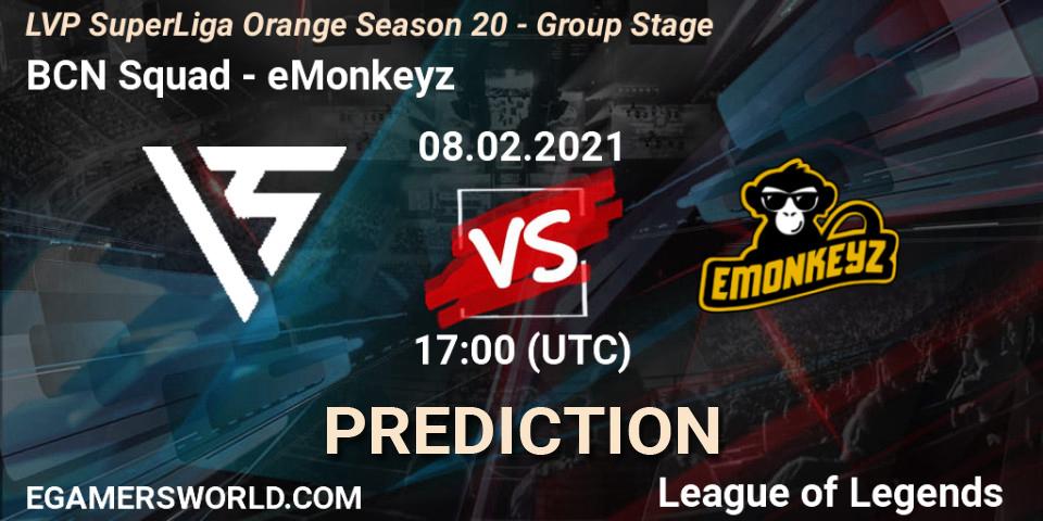 Pronósticos BCN Squad - eMonkeyz. 08.02.2021 at 17:00. LVP SuperLiga Orange Season 20 - Group Stage - LoL