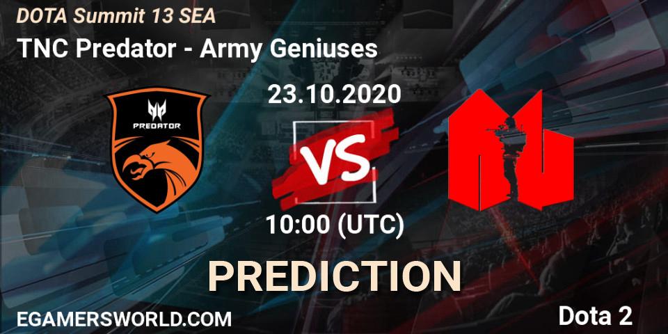 Pronósticos TNC Predator - Army Geniuses. 23.10.2020 at 06:20. DOTA Summit 13: SEA - Dota 2