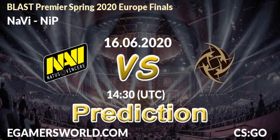 Pronósticos NaVi - NiP. 16.06.2020 at 14:30. BLAST Premier Spring 2020 Europe Finals - Counter-Strike (CS2)