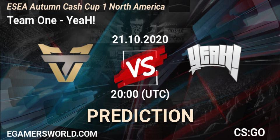 Pronósticos Team One - YeaH!. 21.10.20. ESEA Autumn Cash Cup 1 North America - CS2 (CS:GO)