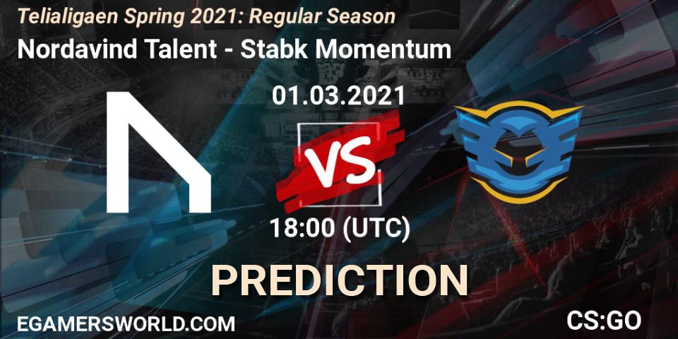 Pronósticos Nordavind Talent - Stabæk Momentum. 01.03.2021 at 18:00. Telialigaen Spring 2021: Regular Season - Counter-Strike (CS2)