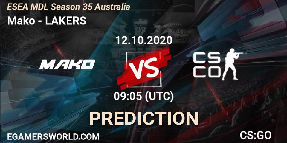 Pronósticos Mako - LAKERS. 12.10.2020 at 09:05. ESEA MDL Season 35 Australia - Counter-Strike (CS2)