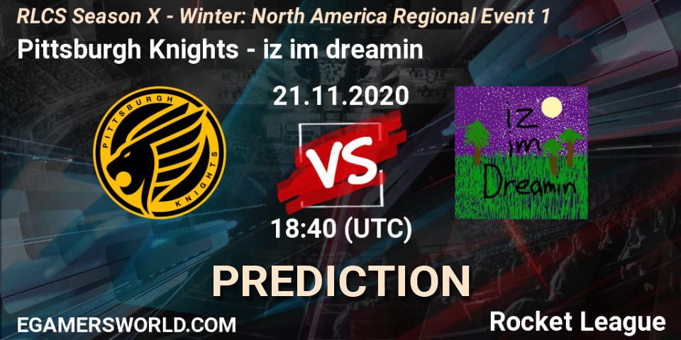 Pronósticos Pittsburgh Knights - iz im dreamin. 21.11.2020 at 18:40. RLCS Season X - Winter: North America Regional Event 1 - Rocket League