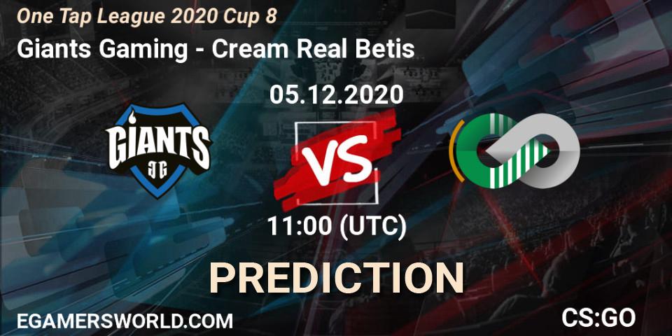 Pronósticos Giants Gaming - Cream Real Betis. 05.12.20. One Tap League 2020 Cup 8 - CS2 (CS:GO)