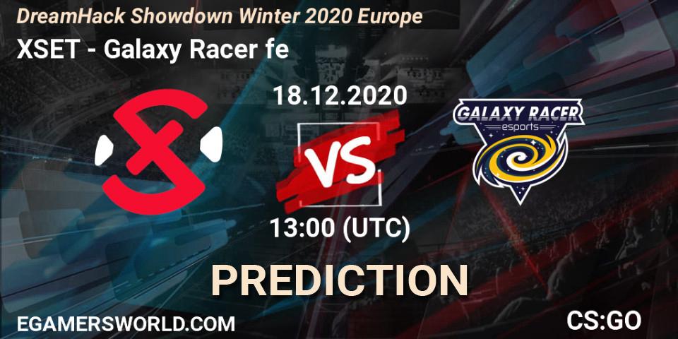 Pronósticos XSET - Galaxy Racer fe. 18.12.2020 at 13:00. DreamHack Showdown Winter 2020 Europe - Counter-Strike (CS2)