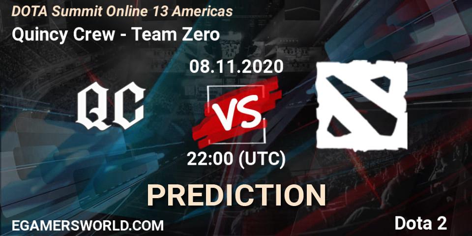 Pronósticos Quincy Crew - Team Zero. 08.11.2020 at 22:10. DOTA Summit 13: Americas - Dota 2
