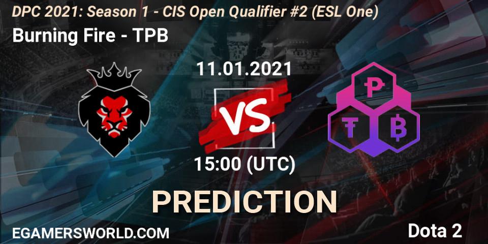 Pronósticos Burning Fire - TPB. 11.01.21. DPC 2021: Season 1 - CIS Open Qualifier #2 (ESL One) - Dota 2