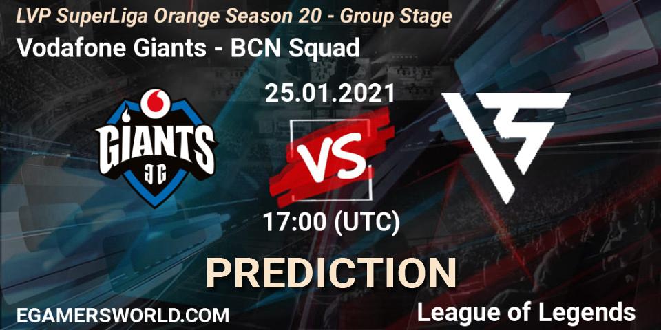 Pronósticos Vodafone Giants - BCN Squad. 25.01.21. LVP SuperLiga Orange Season 20 - Group Stage - LoL