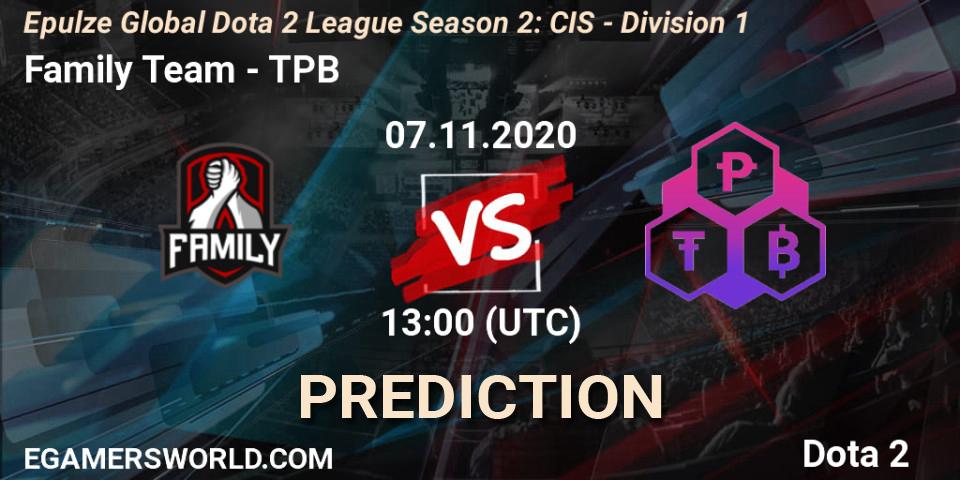Pronósticos Family Team - TPB. 07.11.20. Epulze Global Dota 2 League Season 2: CIS - Division 1 - Dota 2