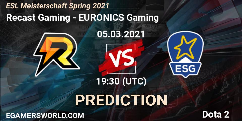 Pronósticos Recast Gaming - EURONICS Gaming. 05.03.21. ESL Meisterschaft Spring 2021 - Dota 2