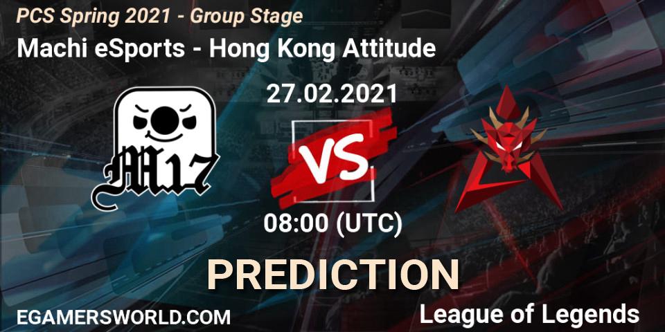 Pronósticos Machi eSports - Hong Kong Attitude. 27.02.2021 at 08:30. PCS Spring 2021 - Group Stage - LoL