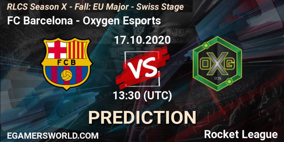 Pronósticos FC Barcelona - Oxygen Esports. 17.10.20. RLCS Season X - Fall: EU Major - Swiss Stage - Rocket League