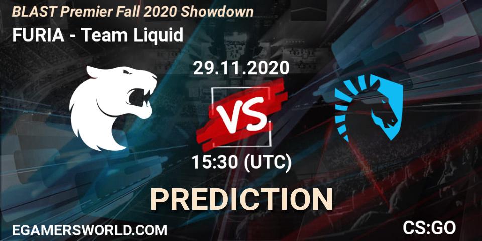 Pronósticos FURIA - Team Liquid. 29.11.2020 at 15:30. BLAST Premier Fall 2020 Showdown - Counter-Strike (CS2)