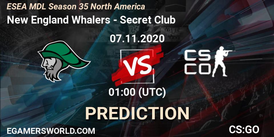 Pronósticos New England Whalers - Secret Club. 07.11.20. ESEA MDL Season 35 North America - CS2 (CS:GO)