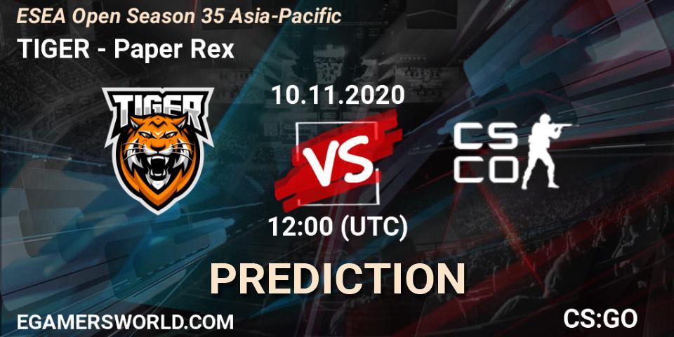 Pronósticos TIGER - Paper Rex. 11.11.20. ESEA Open Season 35 Asia-Pacific - CS2 (CS:GO)