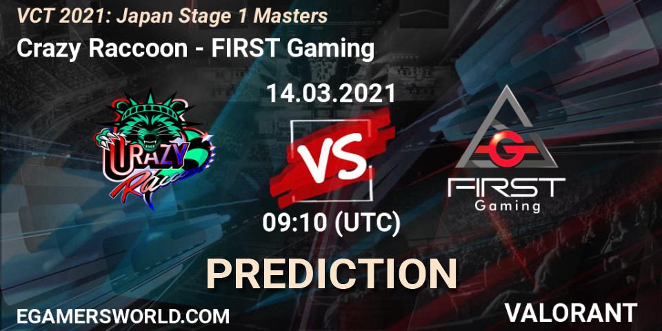 Pronósticos Crazy Raccoon - FIRST Gaming. 14.03.2021 at 09:10. VCT 2021: Japan Stage 1 Masters - VALORANT