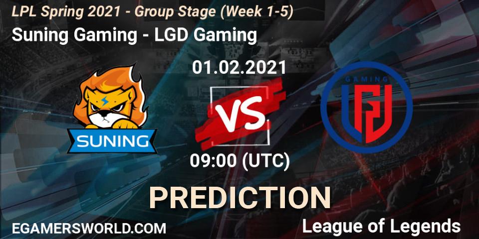 Pronósticos Suning Gaming - LGD Gaming. 01.02.21. LPL Spring 2021 - Group Stage (Week 1-5) - LoL