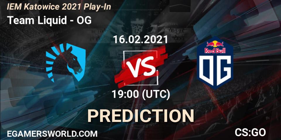 Pronósticos Team Liquid - OG. 16.02.2021 at 19:00. IEM Katowice 2021 Play-In - Counter-Strike (CS2)