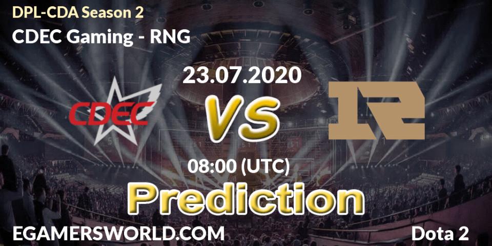 Pronósticos CDEC Gaming - RNG. 23.07.20. DPL-CDA Professional League Season 2 - Dota 2
