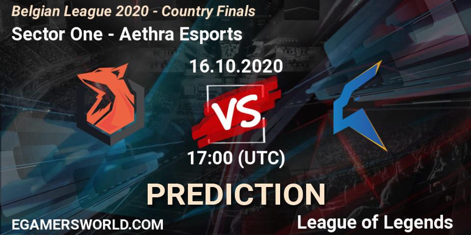Pronósticos Sector One - Aethra Esports. 16.10.2020 at 17:24. Belgian League 2020 - Country Finals - LoL