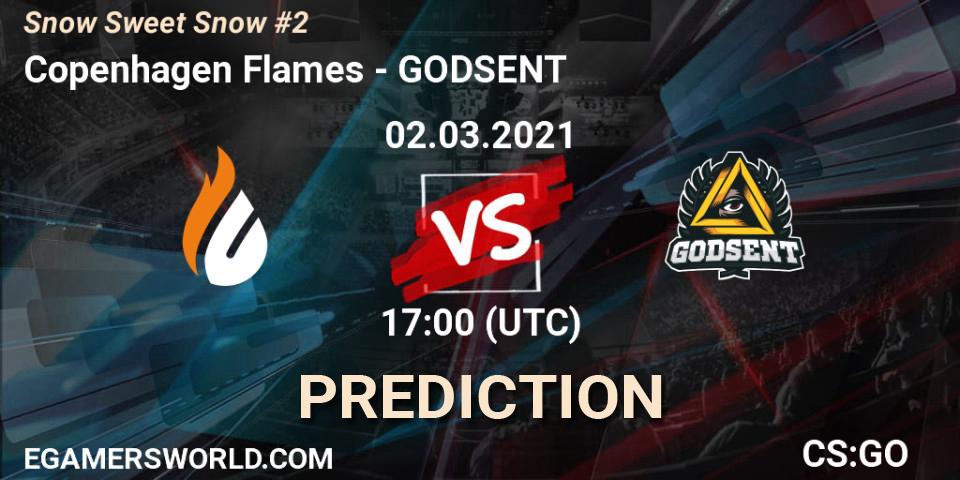Pronósticos Copenhagen Flames - GODSENT. 02.03.2021 at 17:00. Snow Sweet Snow #2 - Counter-Strike (CS2)