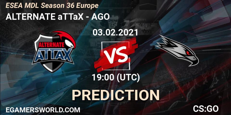 Pronósticos ALTERNATE aTTaX - AGO. 03.02.21. MDL ESEA Season 36: Europe - Premier division - CS2 (CS:GO)