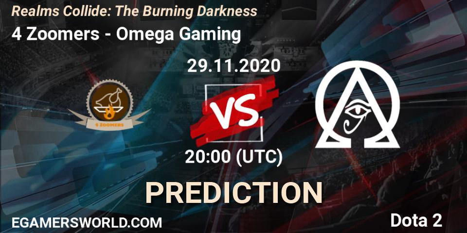 Pronósticos 4 Zoomers - Omega Gaming. 29.11.2020 at 20:02. Realms Collide: The Burning Darkness - Dota 2