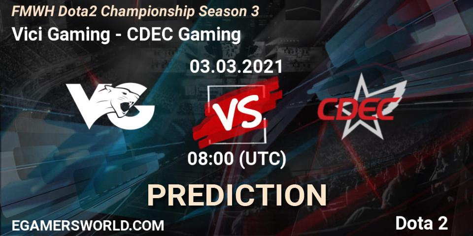 Pronósticos Vici Gaming - CDEC Gaming. 05.03.21. FMWH Dota2 Championship Season 3 - Dota 2