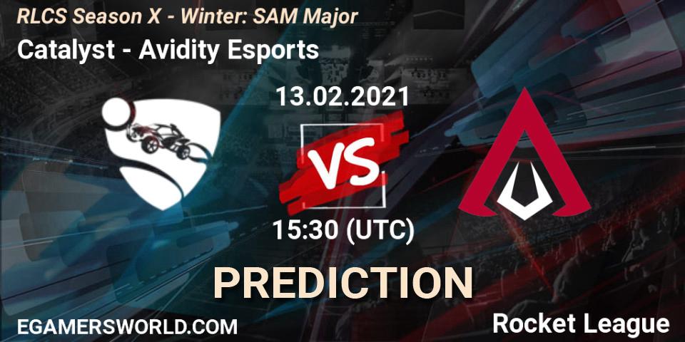 Pronósticos Catalyst - Avidity Esports. 13.02.2021 at 15:30. RLCS Season X - Winter: SAM Major - Rocket League