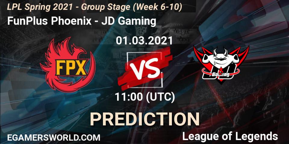 Pronósticos FunPlus Phoenix - JD Gaming. 01.03.2021 at 11:00. LPL Spring 2021 - Group Stage (Week 6-10) - LoL