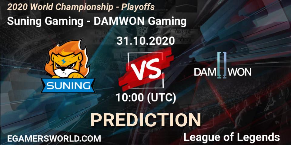 Pronósticos Suning Gaming - DAMWON Gaming. 31.10.20. 2020 World Championship - Playoffs - LoL