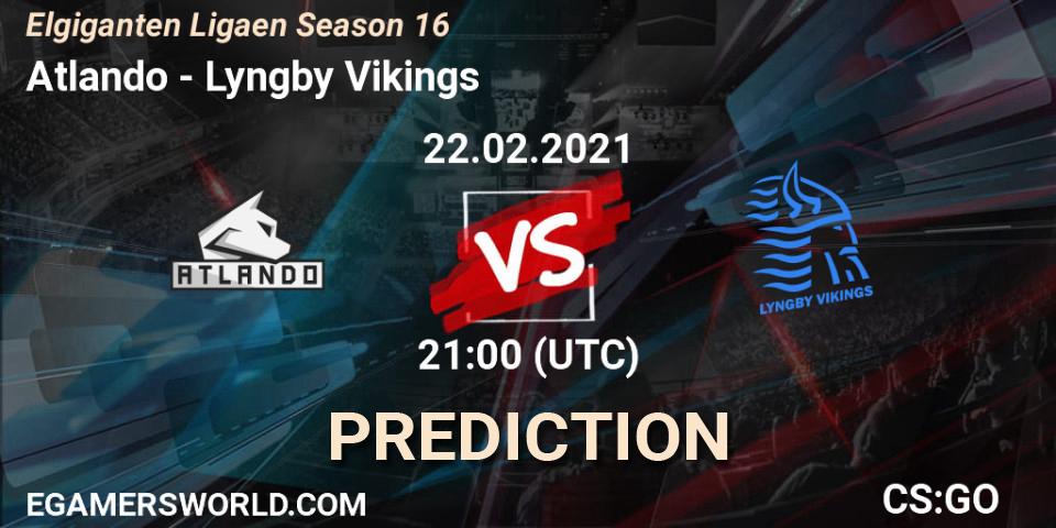 Pronósticos Atlando - Lyngby Vikings. 22.02.2021 at 21:00. Elgiganten Ligaen Season 16 - Counter-Strike (CS2)