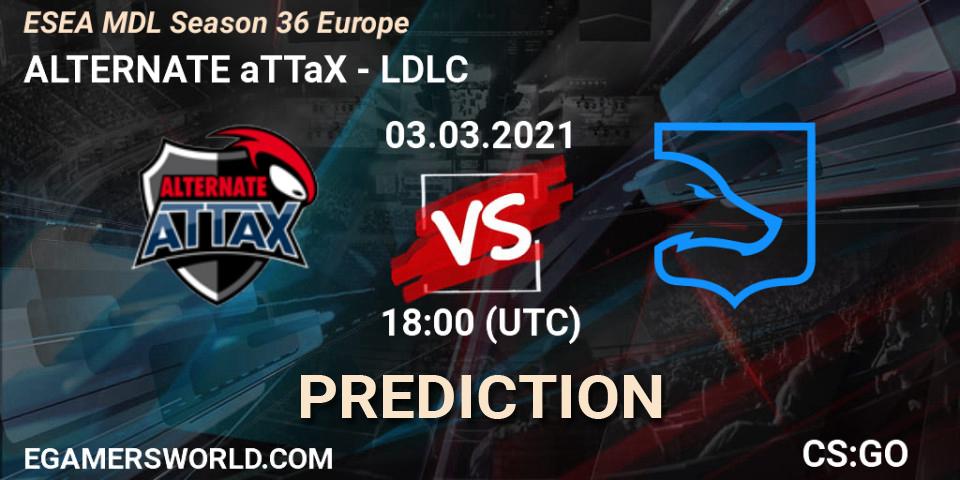 Pronósticos ALTERNATE aTTaX - LDLC. 03.03.2021 at 18:00. MDL ESEA Season 36: Europe - Premier division - Counter-Strike (CS2)