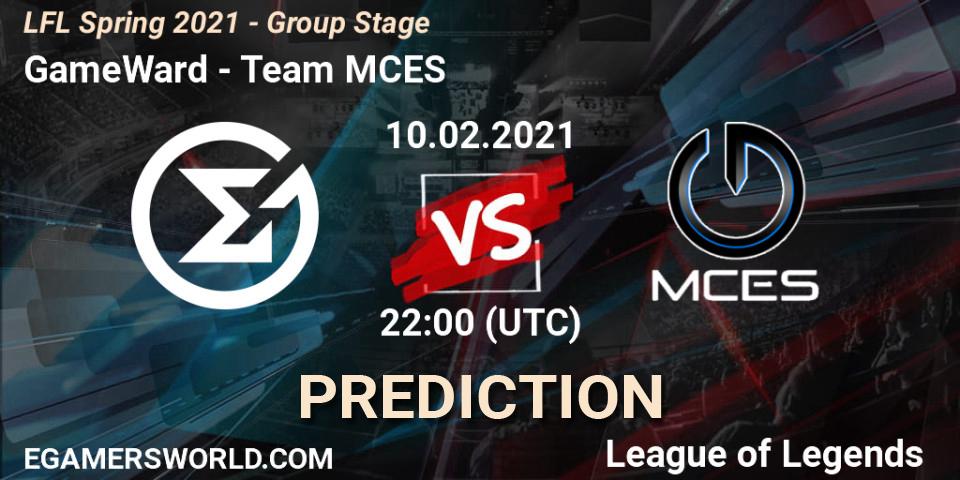 Pronósticos GameWard - Team MCES. 10.02.21. LFL Spring 2021 - Group Stage - LoL