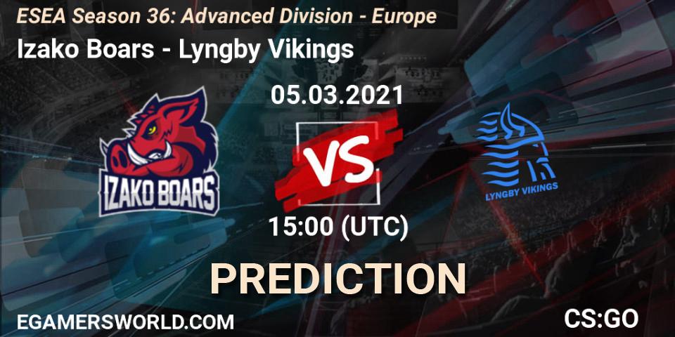 Pronósticos Izako Boars - Lyngby Vikings. 05.03.2021 at 15:00. ESEA Season 36: Europe - Advanced Division - Counter-Strike (CS2)