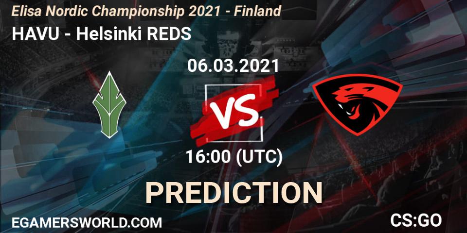 Pronósticos HAVU - Helsinki REDS. 06.03.21. Elisa Nordic Championship 2021 - Finland - CS2 (CS:GO)